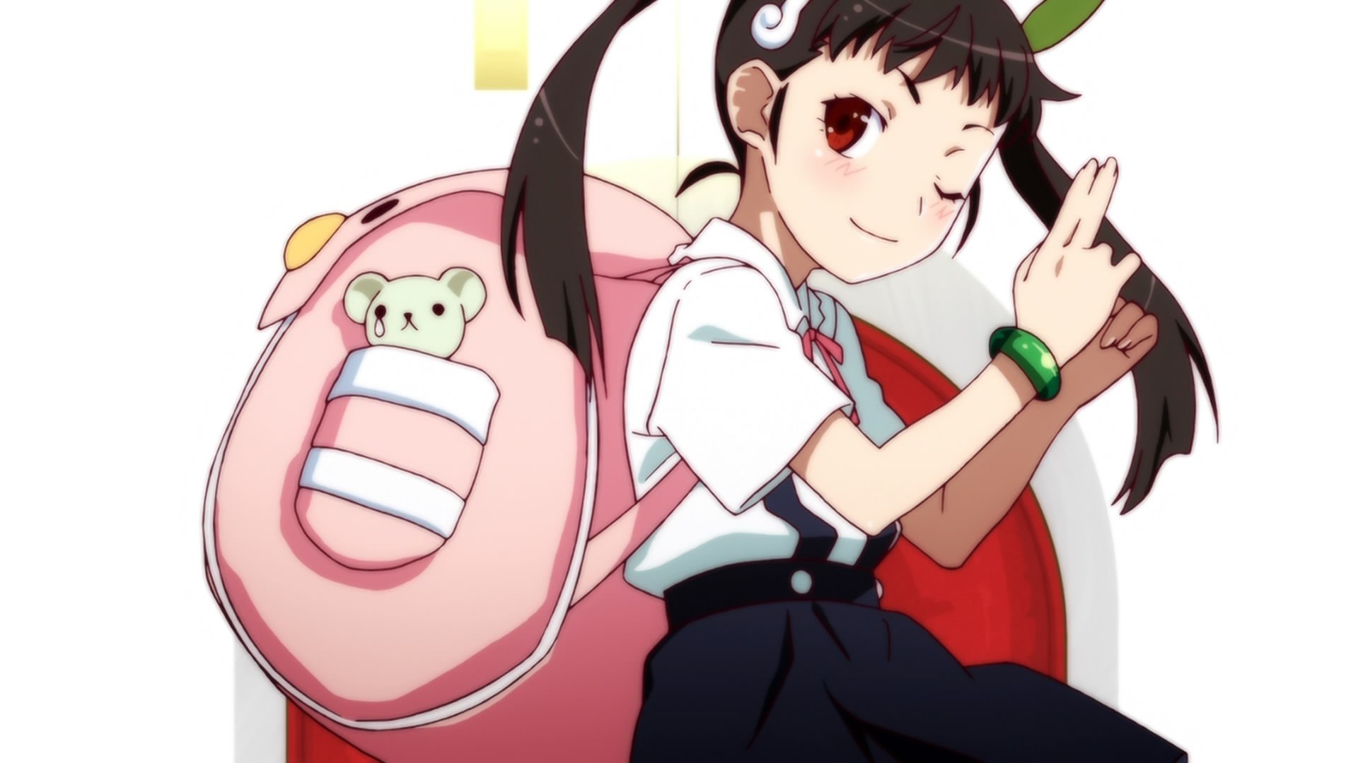 anime girl with backpack