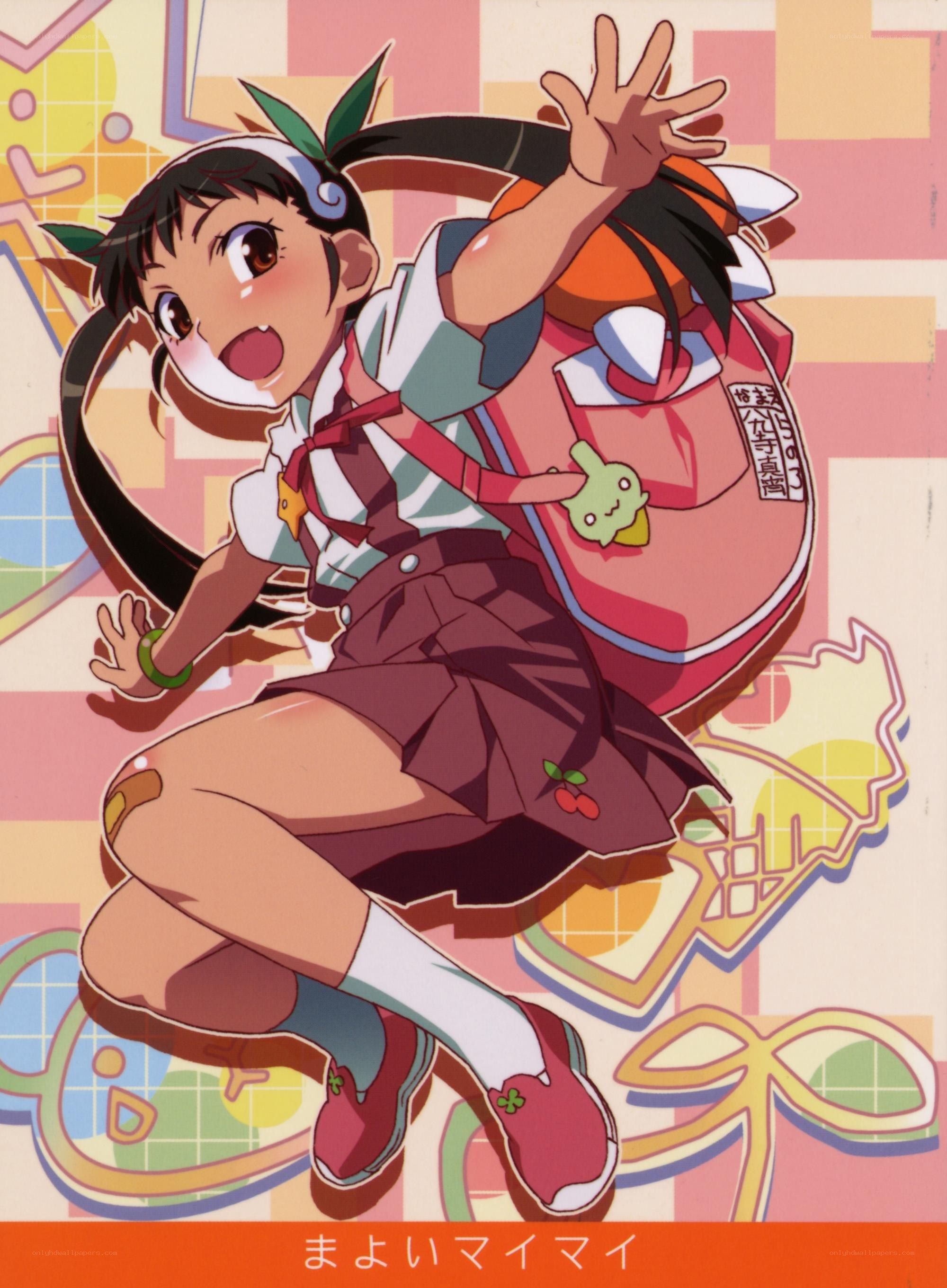 anime girl with backpack
