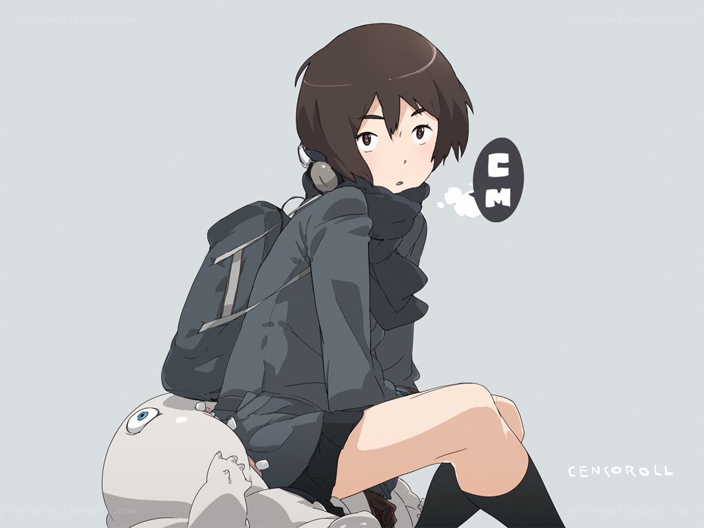 Anime girl with backpack