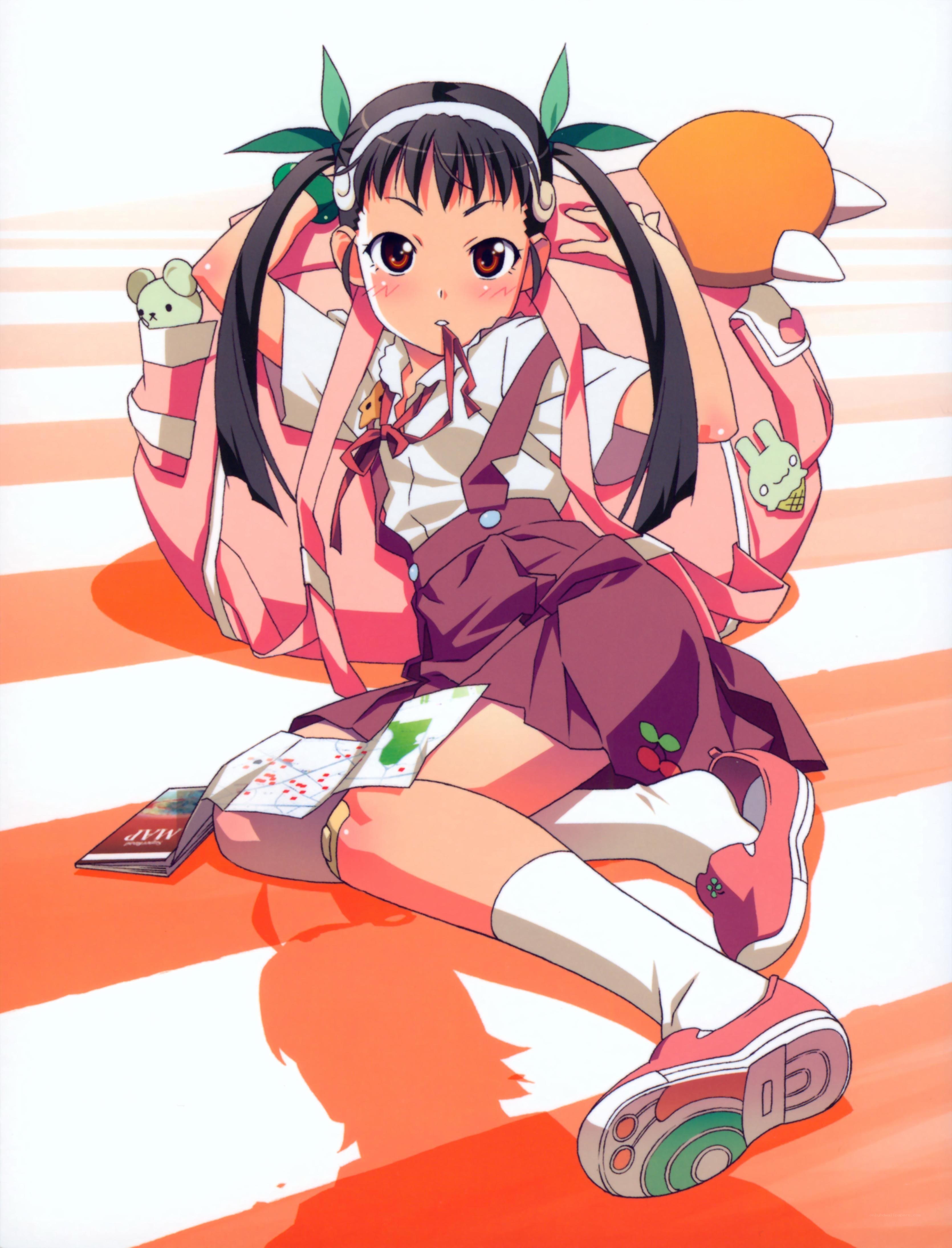 Anime girl with backpack