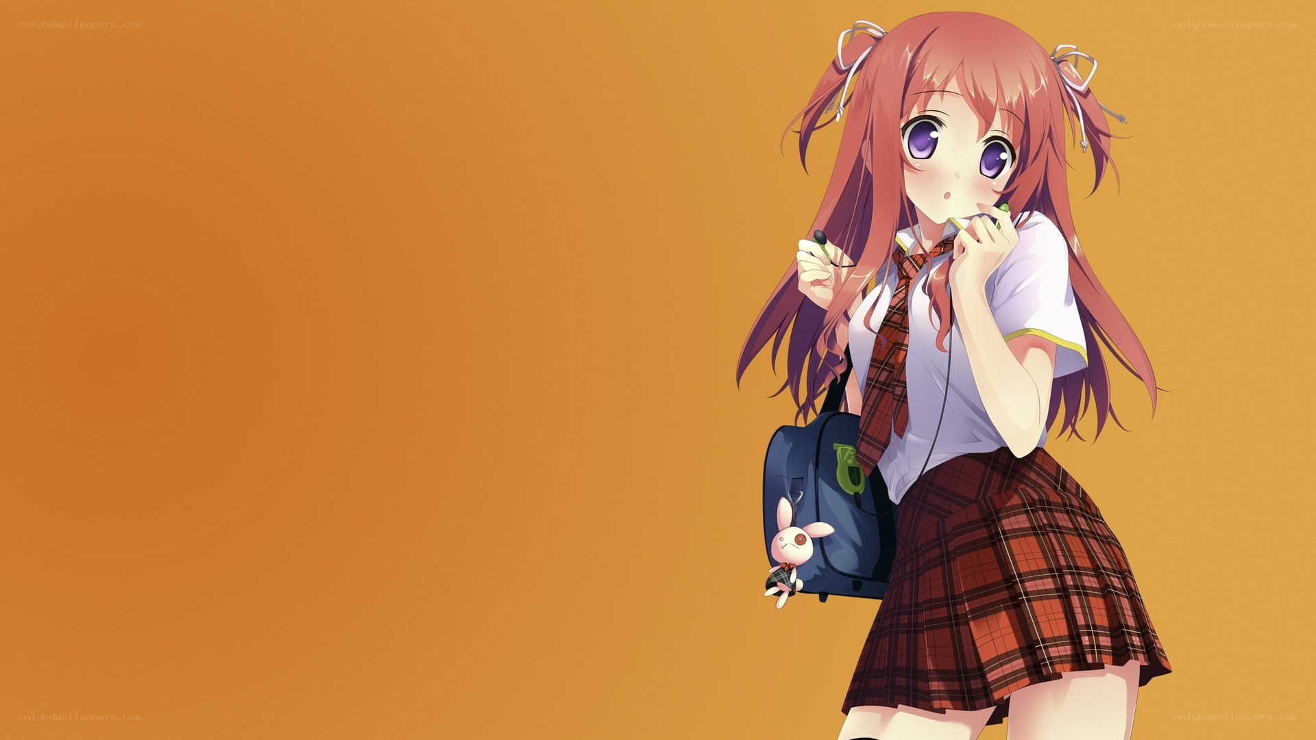 anime girl with backpack
