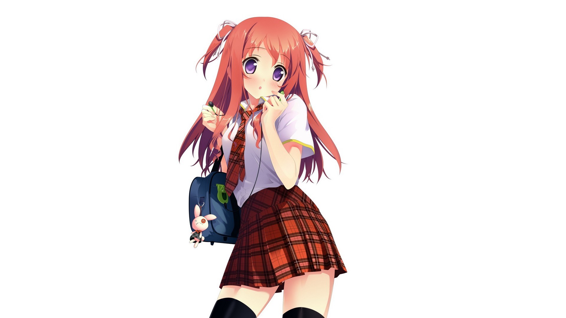 anime girl with backpack