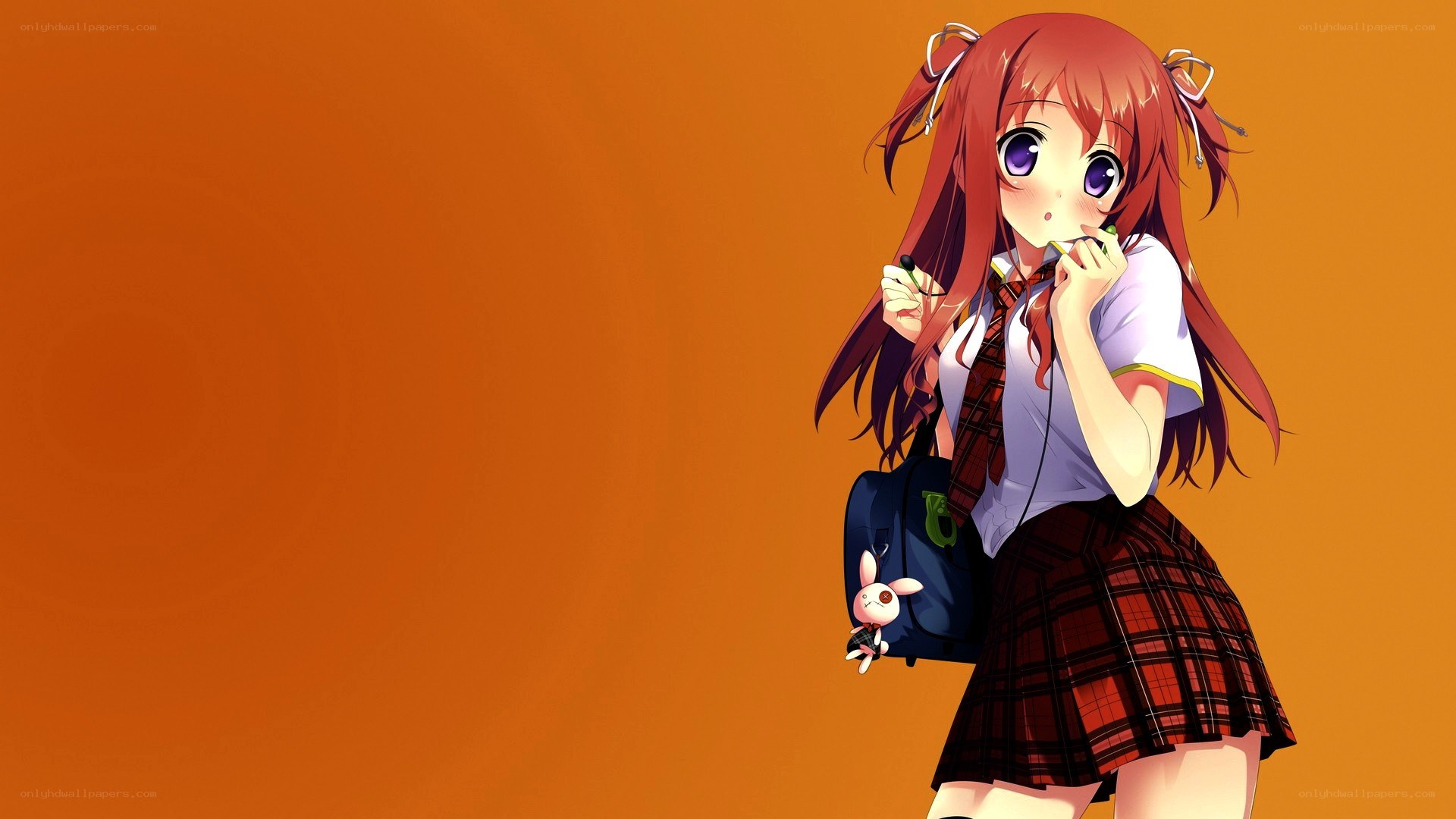 anime girl with backpack