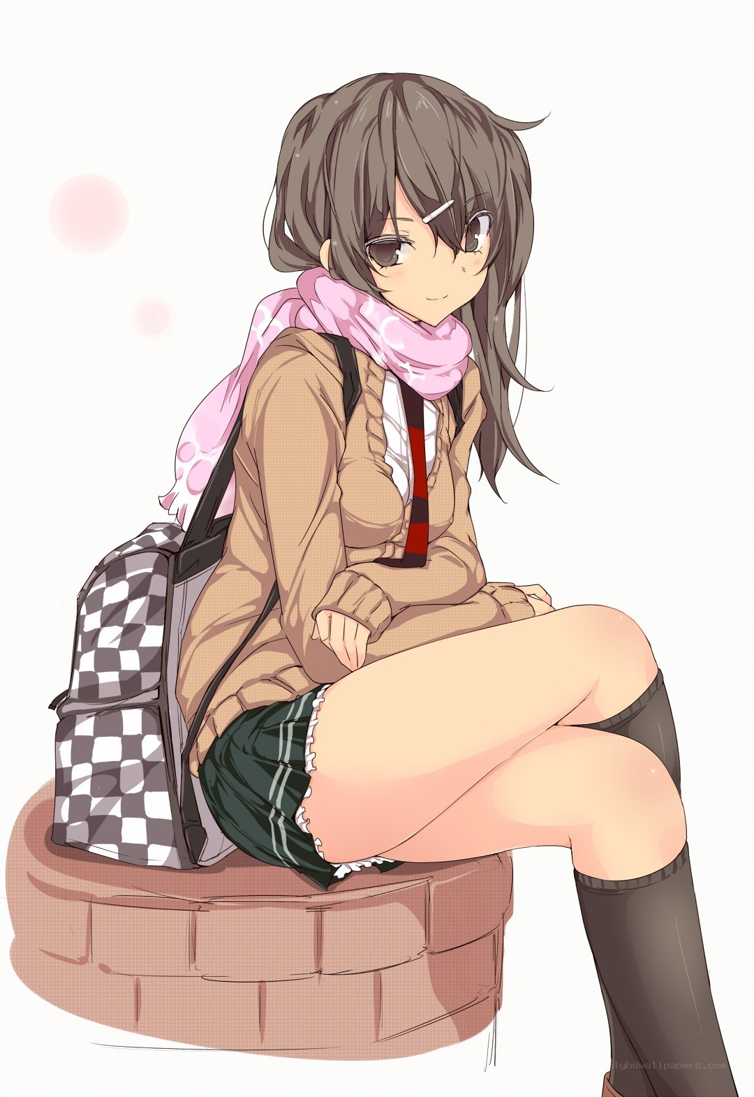 anime girl with backpack