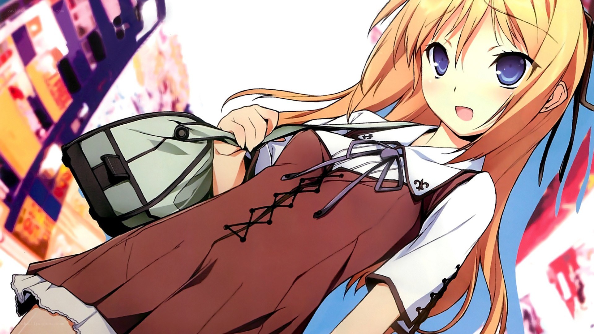 anime girl with backpack