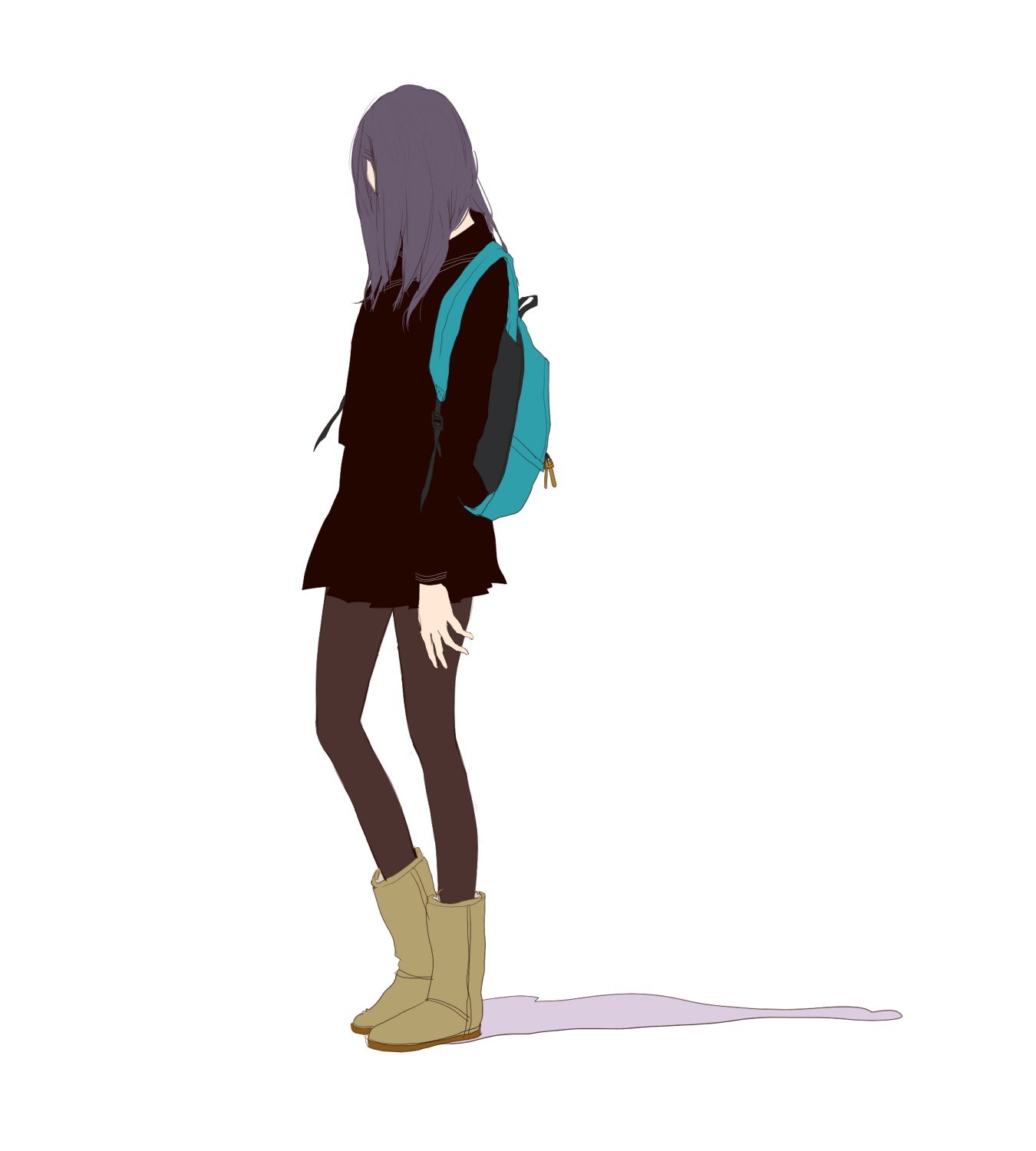 anime girl with backpack
