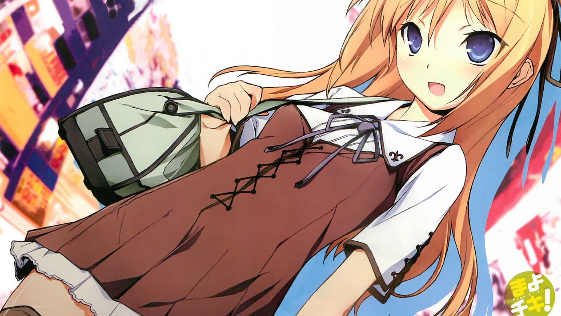 anime girl with backpack