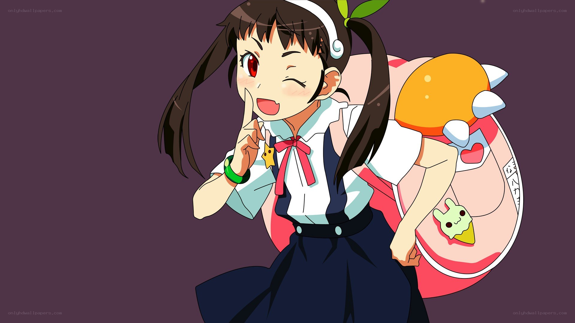 anime girl with backpack