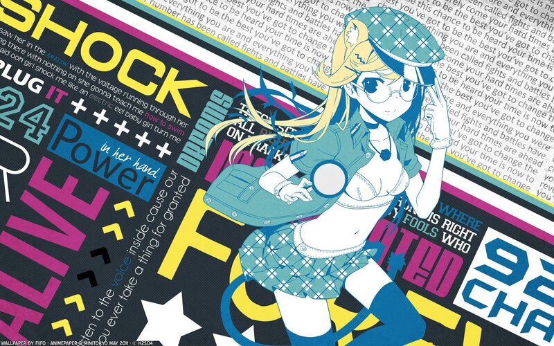 Anime Girl with Backpack — Blue
