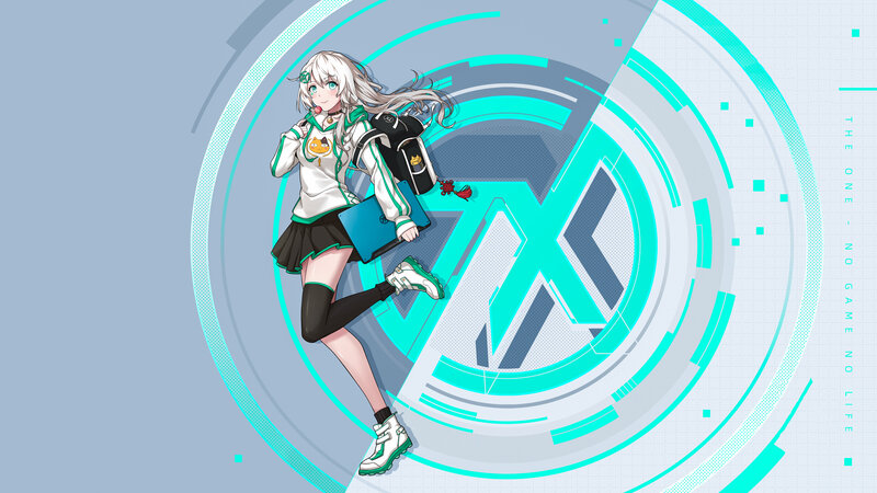 Anime Girl with Backpack — Cyan