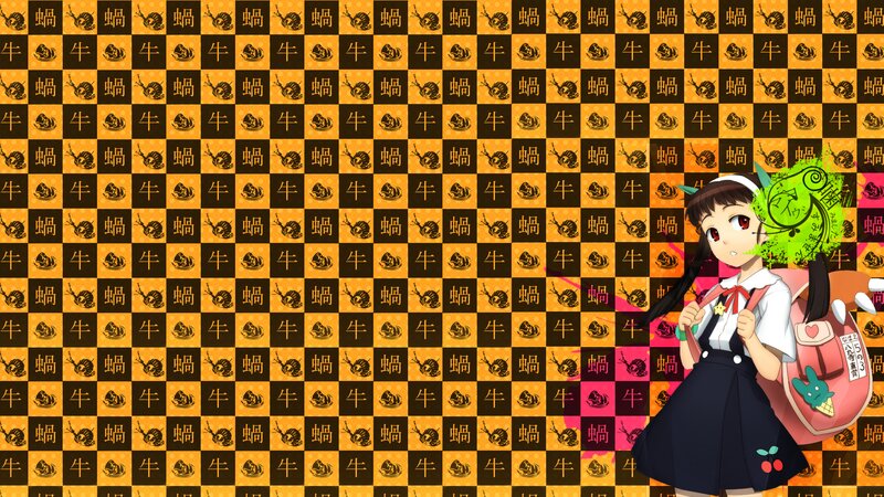 Anime Girl with Backpack — Orange, Playful