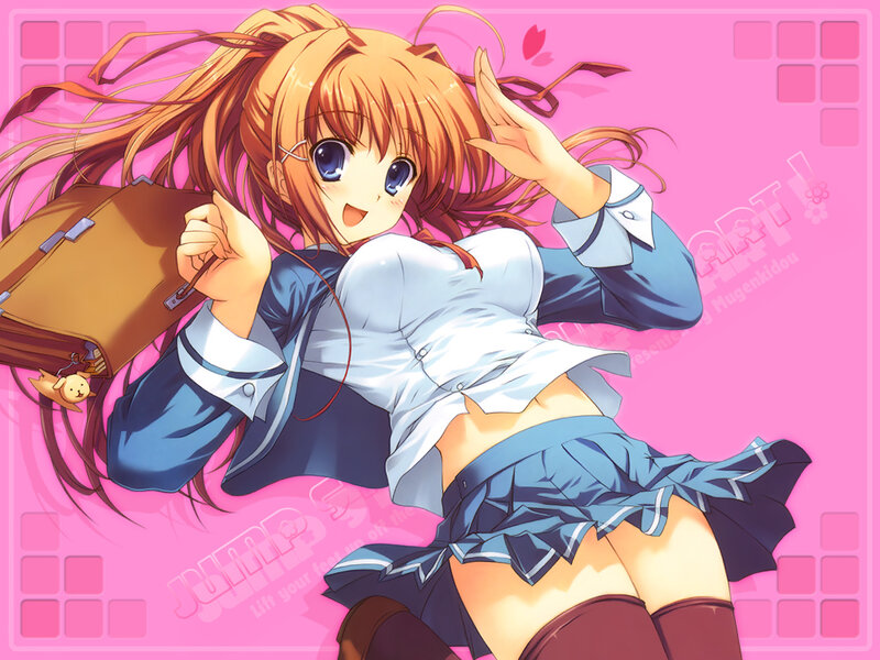 Anime Girl with Backpack — Pink, Playful