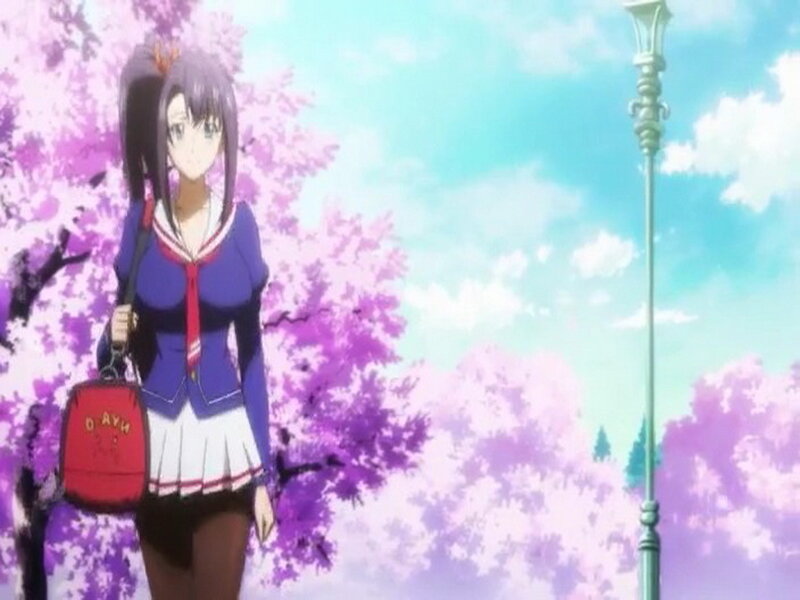 Anime Girl with Backpack — Purple, Serene