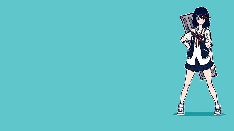 Anime Girl with Backpack — Teal