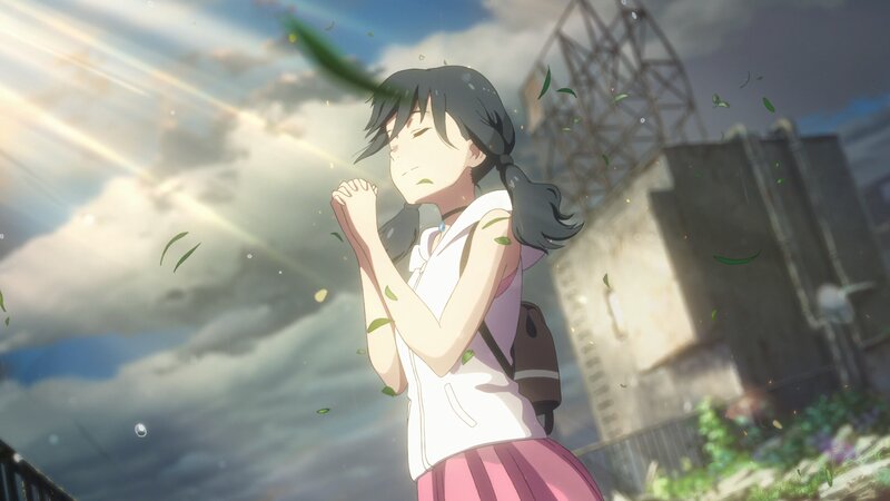 Anime Girl with Backpack — White, Dramatic