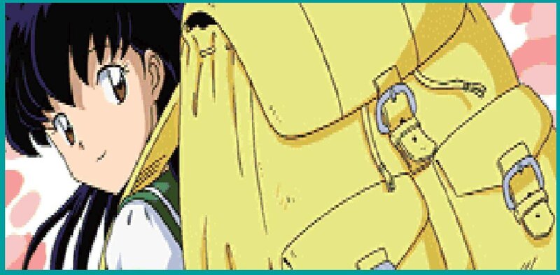 Anime Girl with Backpack — Yellow