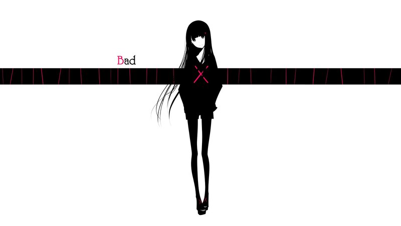 anime girl with 'Bad' text