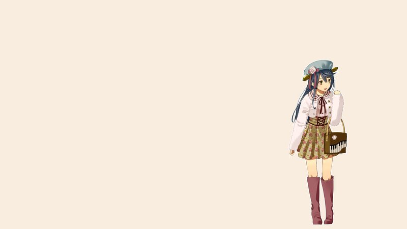 Anime Girl with Bag — Beige, Calm