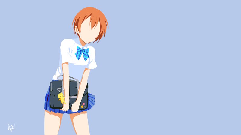 Anime Girl with Bag — Blue, Neutral