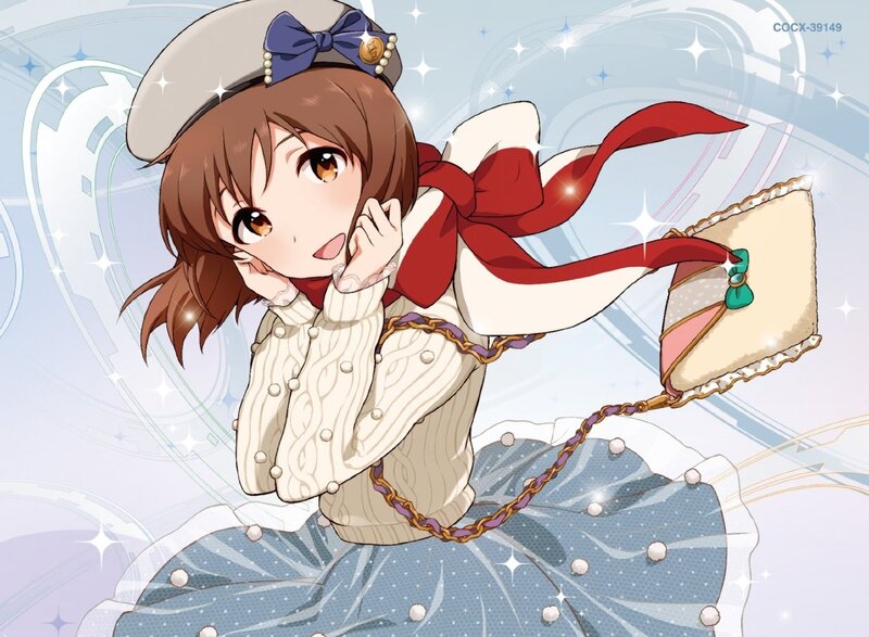 Anime Girl with Bag — Blue, Playful