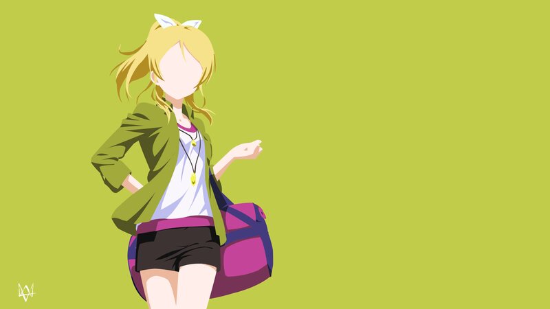 Anime Girl with Bag — Green