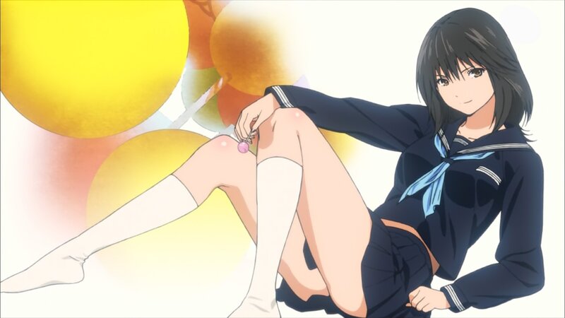 anime girl with balloons
