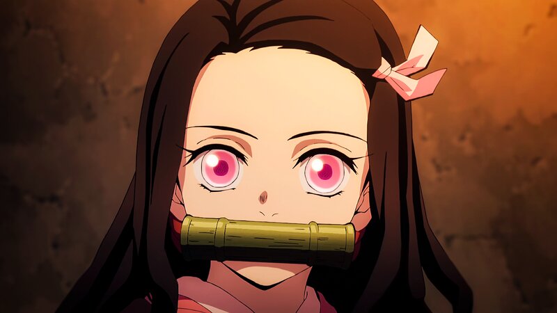 Anime Girl with Bamboo — Brown