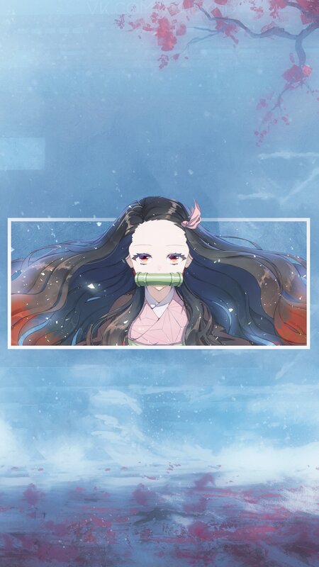 Anime Girl with Bamboo Gag — Blue