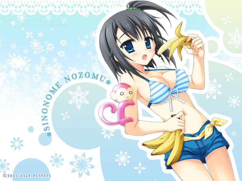Anime girl with bananas