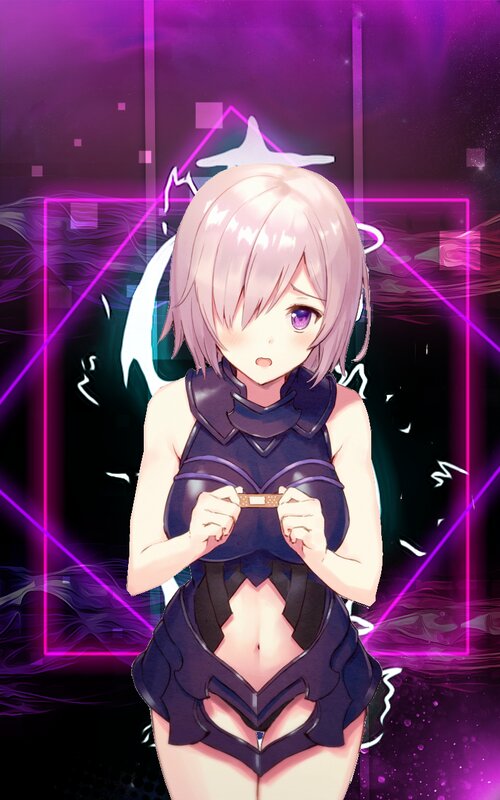Anime Girl with Bandage — Purple, Dramatic