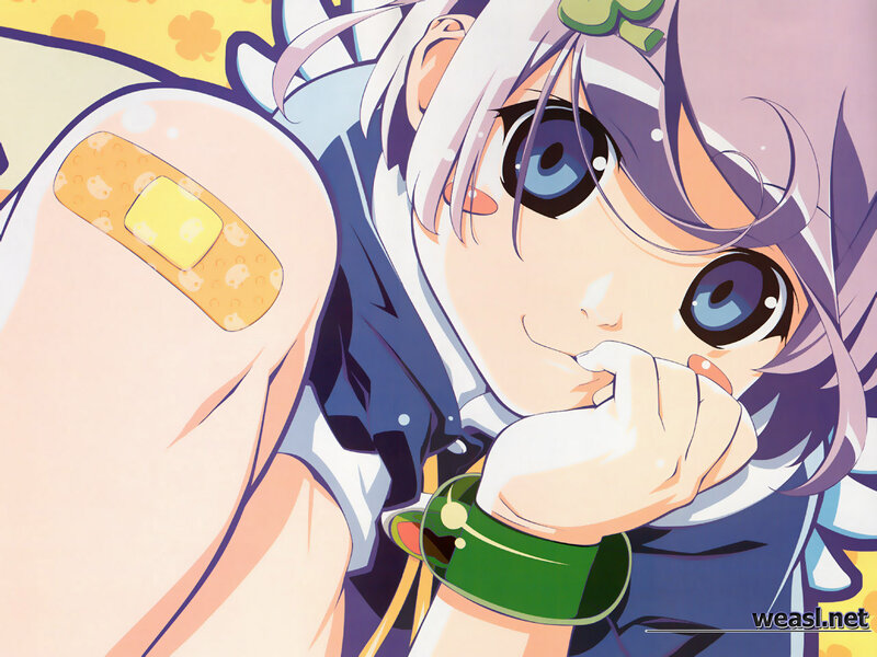 Anime Girl with Bandage — Purple