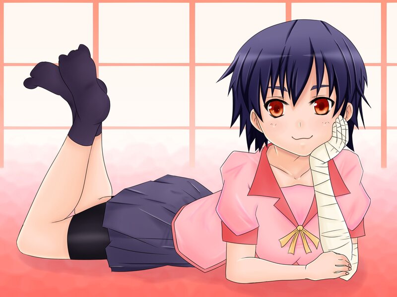anime girl with bandaged arm