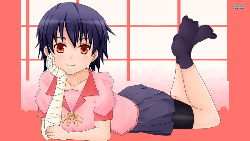 anime girl with bandaged arm