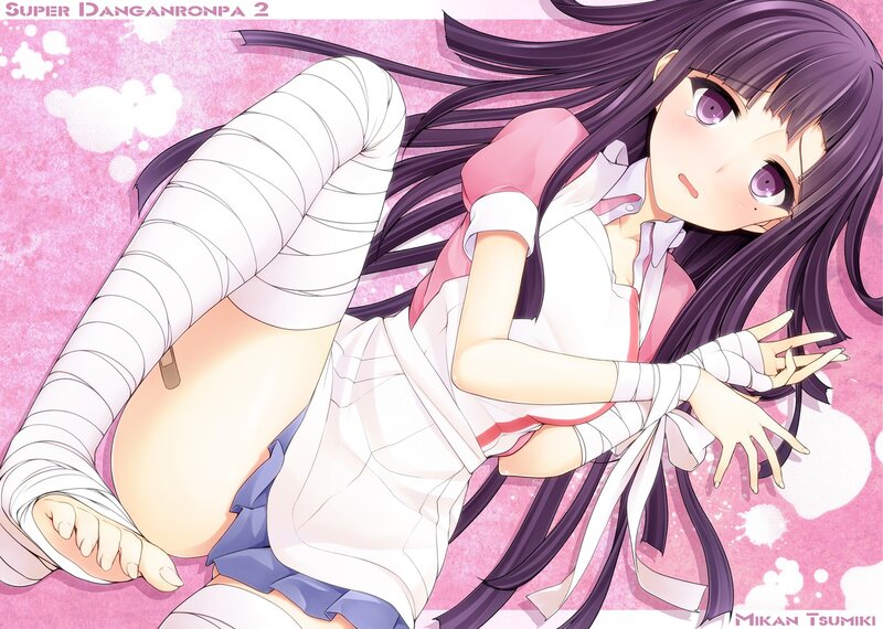 Anime girl with bandaged limbs