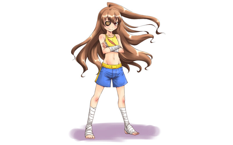anime girl with bandages