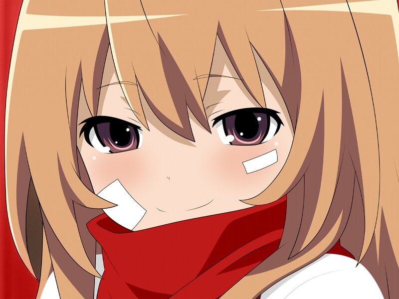 Anime Girl with Bandages — Red