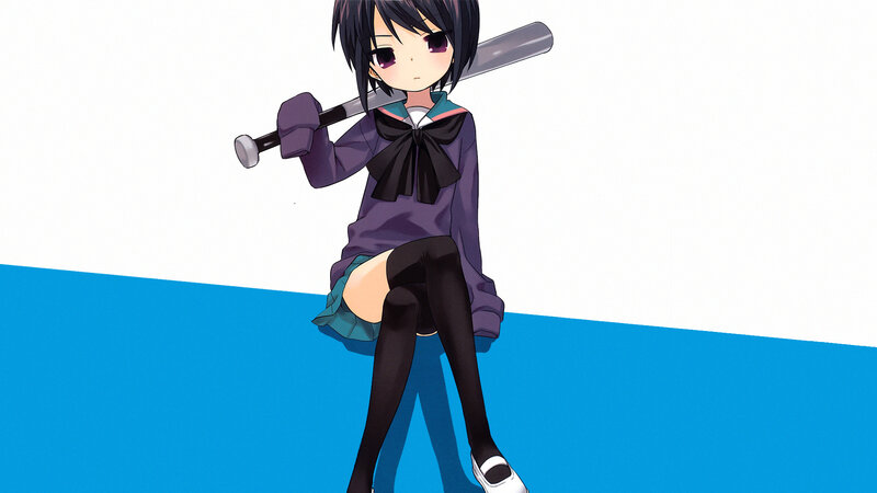 anime girl with baseball bat