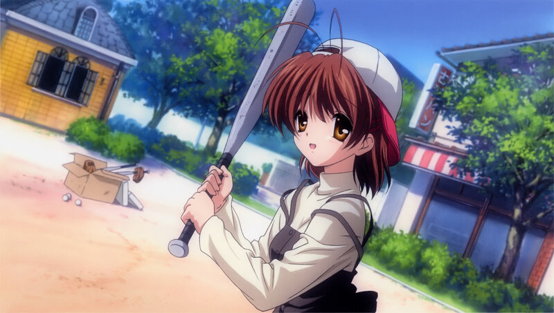 Anime girl with baseball bat
