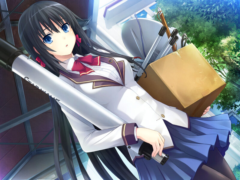 Anime Girl with Baseball Bat — White, Calm