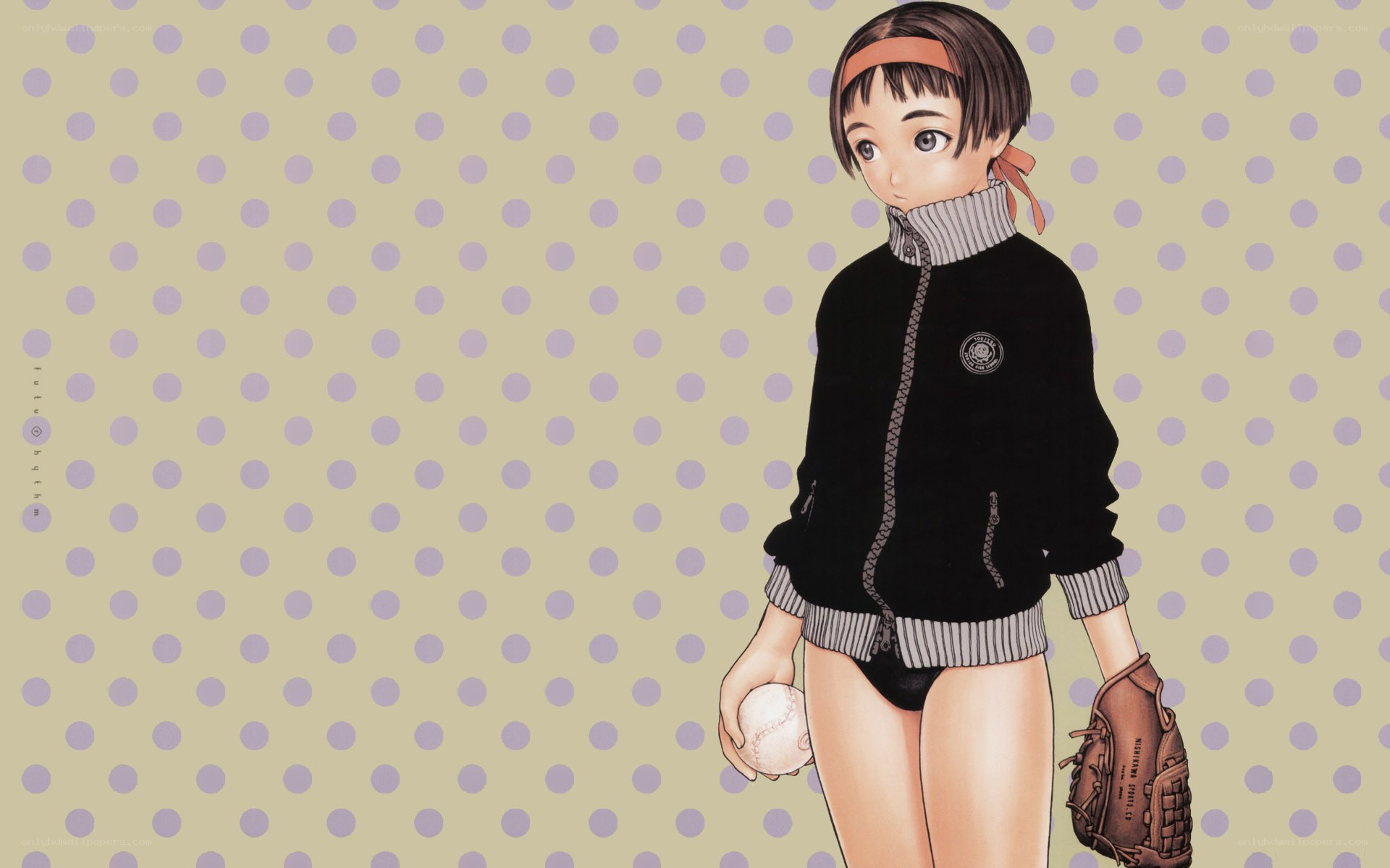 anime girl with baseball gear