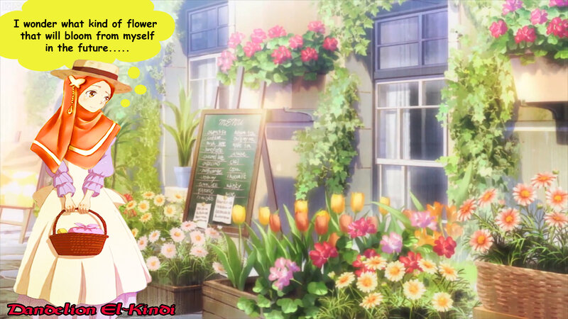 Anime Girl with Basket — Green