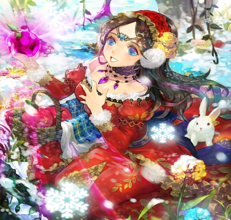 Anime Girl with Basket — Red