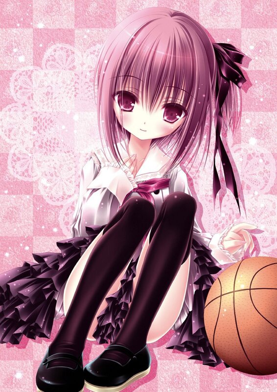 anime girl with basketball