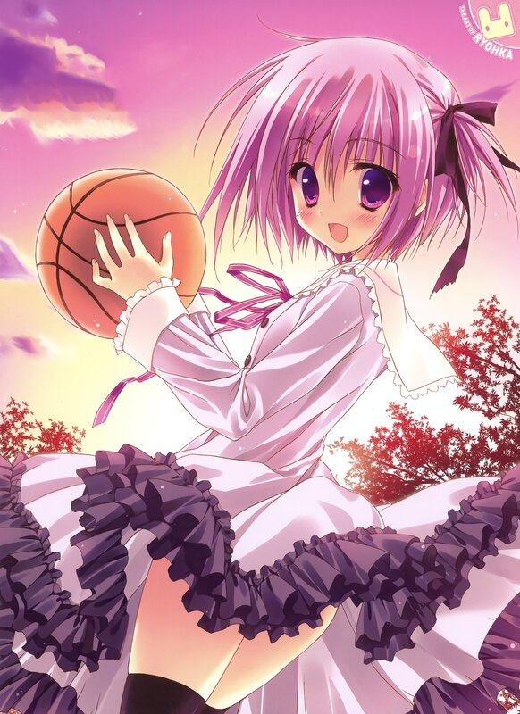 Anime girl with basketball