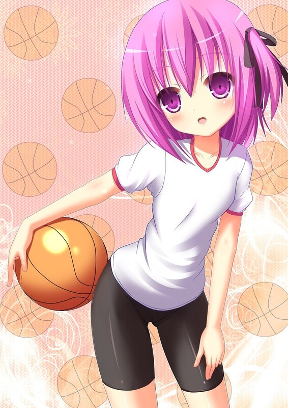 anime girl with basketball