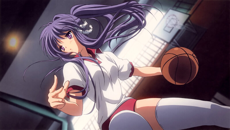 anime girl with basketball