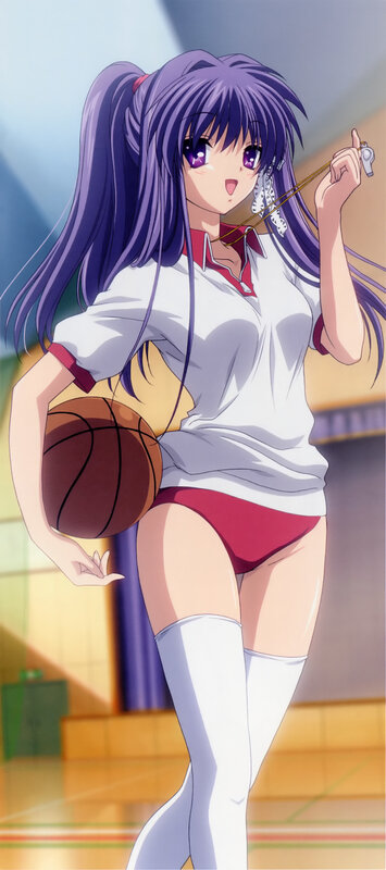 anime girl with basketball