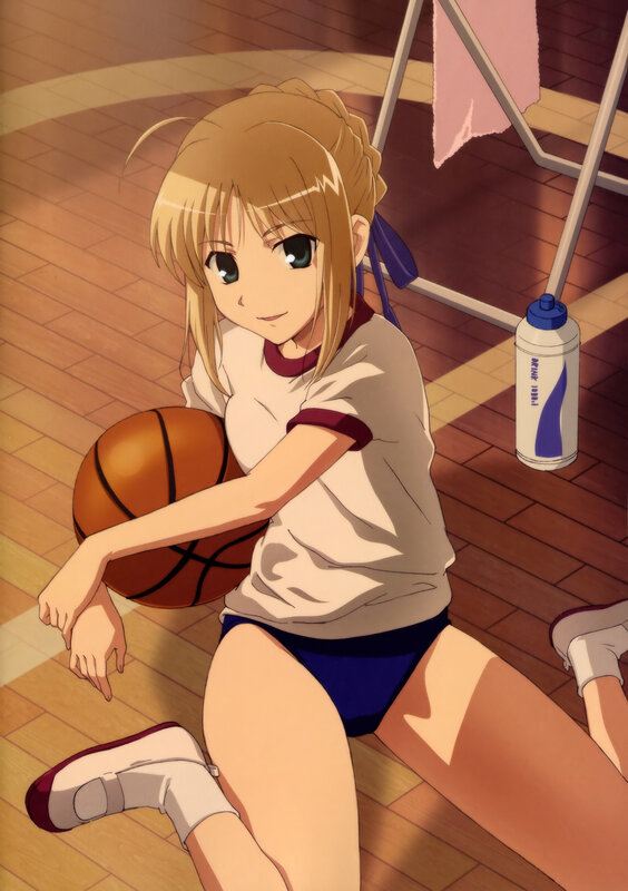 Anime girl with basketball