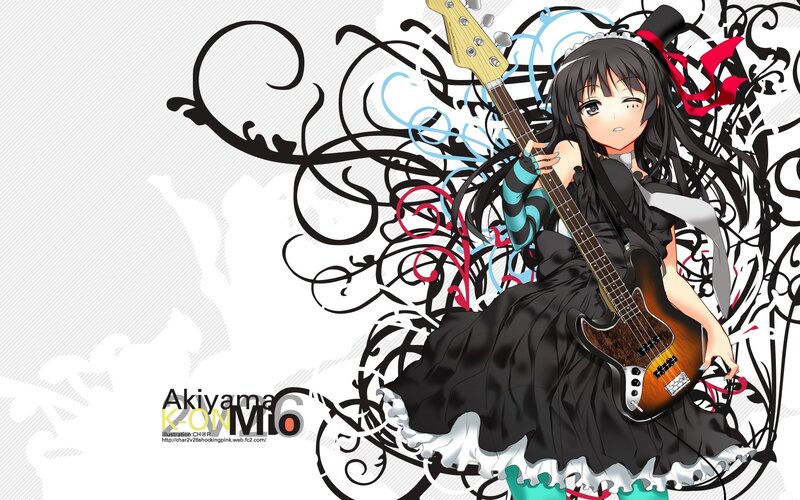 anime girl with bass guitar