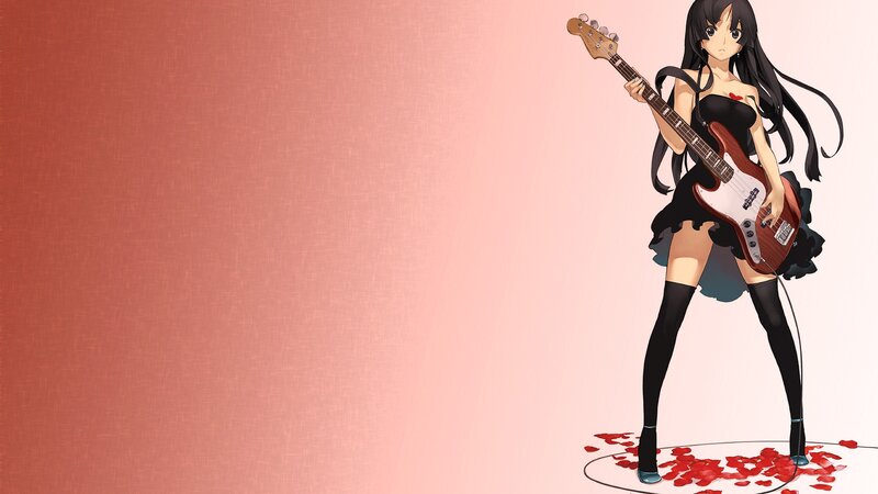 anime girl with bass guitar